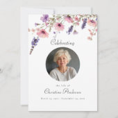 Wildflower Celebration of Life Funeral Invitation 招待状 (正面)