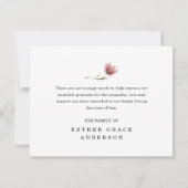 Wildflower Celebration of Life Funeral Thank You サンキューカード (裏面)