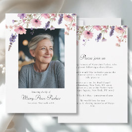 Wildflower "Celebration of Life" Photo Funeral  招待状