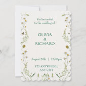 Wildflower classic floral Minimalist Invitations 招待状 (正面)