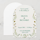 Wildflower classic floral Minimalist Invitations 招待状 (正面/裏面)