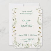 Wildflower classic floral Minimalist Invitations 招待状 (正面)