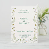  Wildflower classic floral Minimalist Invitations  招待状 (スタンド正面)