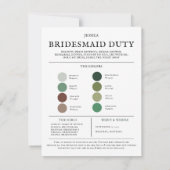 Wildflower Color Palette | Be my Bridesmaid 案内状 (裏面)