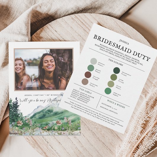 Wildflower Color Palette | Be my Bridesmaid 案内状