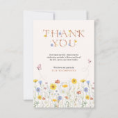 Wildflower Colorful Baby Shower サンキューカード (正面)