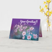 wildflower cosmos orchid color  greeting card カード (黄色い花)