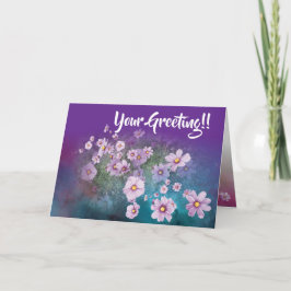 wildflower cosmos orchid color  greeting card カード