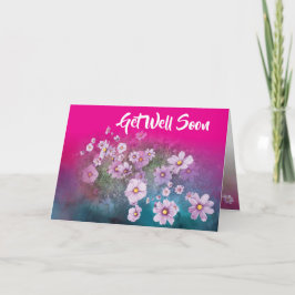 wildflower cosmos pink  get well card  カード