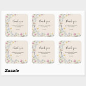 Wildflower Couples Baby Shower スクエアシール (シート)