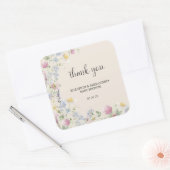 Wildflower Couples Baby Shower スクエアシール (封筒)