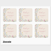 Wildflower Couples Baby Shower スクエアシール (シート)