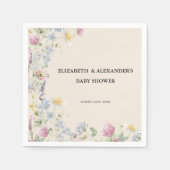 Wildflower Couples Baby Shower  スタンダードカクテルナプキン (正面)