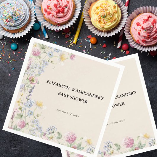 Wildflower Couples Baby Shower  スタンダードカクテルナプキン