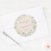 Wildflower Couples Baby Shower Classic Round Stick ラウンドシール (封筒)
