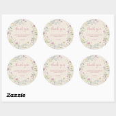 Wildflower Couples Baby Shower Classic Round Stick ラウンドシール (シート)