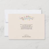 Wildflower Couples Baby Shower Flat Thank You Card サンキューカード (裏面)