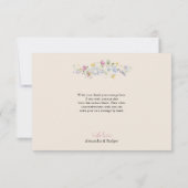 Wildflower Couples Baby Shower Flat Thank You Card サンキューカード (裏面)