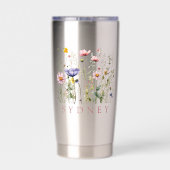 Wildflower Custom Name 保温保冷タンブラー (背面)