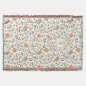 Wildflower Custom Name MonogramThrow Blanket スローブランケット (正面)