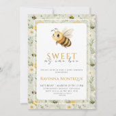 Wildflower Custom Sweet as can Bee Baby Shower 招待状 (正面)