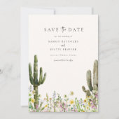 Wildflower Desertの結婚写真Save The Date 招待状 (正面)