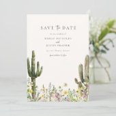 Wildflower Desertの結婚写真Save The Date 招待状 (スタンド正面)