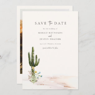 Wildflower Desertの結婚写真Save The Date 招待状