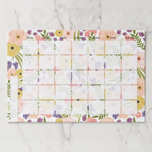 Wildflower Desk Calendarメモ帳 ペーパーパッド (正面)