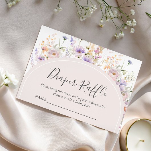 Wildflower Diaper Raffle  Card エンクロージャーカード