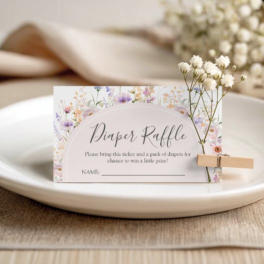 Wildflower Diaper Raffle  Card エンクロージャーカード