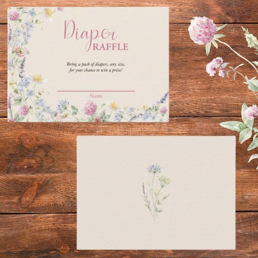 Wildflower Diaper Raffle Enclosure Card エンクロージャーカード