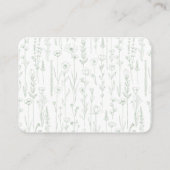 Wildflower Display Shower Baby Shower Card – Sage  エンクロージャーカード (裏面)