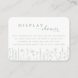Wildflower Display Shower Baby Shower Card – Sage エンクロージャーカード