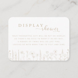 Wildflower Display Shower Baby Shower Card – Taupe エンクロージャーカード