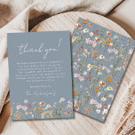 Wildflower Dusty Blue Baby in Bloom Baby Shower サンキューカード<br><div class="desc">Express your gratitude in style with our Wildflower Baby Shower Thank You Cards from our Party Collection. These cards are a delightful and meaningful addition to your baby shower, allowing you to thank your guests with a touch of rustic elegance. Each thank you card in this collection features delicate wildflower...</div>