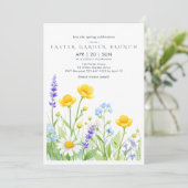 Wildflower Easter Garden Brunch Invitation Card 招待状 (スタンド正面)