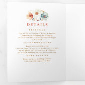 Wildflower Elegant Boho Fall Wedding Photo 三つ折り招待状 (内部最初)