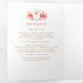 Wildflower Elegant Boho Garden Wedding Photo 三つ折り招待状 (内部最初)