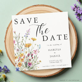 Wildflower Elegant Boho Wedding Save The Date セーブザデート