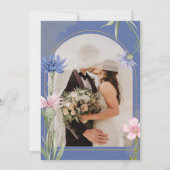 Wildflower Elegant Dusty Blue Wedding 招待状 (裏面)