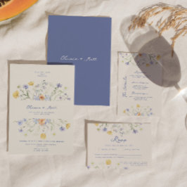 Wildflower Elegant Handwritten Wedding Details  エンクロージャーカード