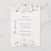 Wildflower Elegant Handwritten Wedding Details  エンクロージャーカード (正面)