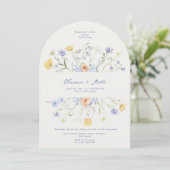 Wildflower Elegant Handwritten Wedding Wedding 招待状 (スタンド正面)