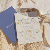 Wildflower Elegant Handwritten Wedding Wedding  招待状