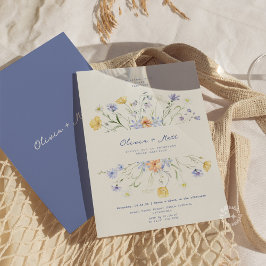 Wildflower Elegant Handwritten Wedding Wedding  招待状