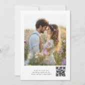 Wildflower Elegant minimalist Photo QR wedding 招待状 (裏面)