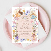 Wildflower Fairy First 1st Birthday Invitation 招待状
