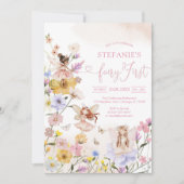 Wildflower Fairy First 1st Birthday Invitation 招待状 (正面)