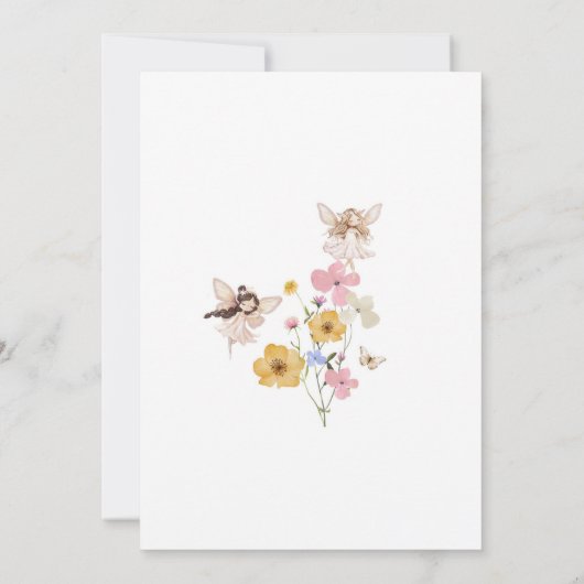 Wildflower Fairy First 1st Birthday Invitation 招待状 (裏面)